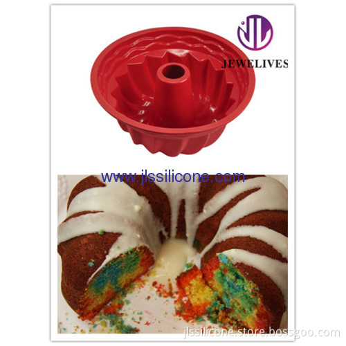 Hot Red Bakeware Silicone Bundt Cake Molds